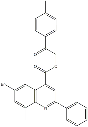 2-(4-methylphenyl)-2-oxoethyl 6-bromo-8-methyl-2-phenyl-4-quinolinecarboxylate Structure