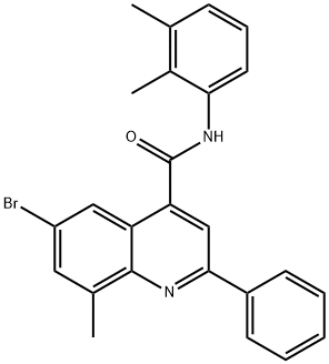 6-bromo-N-(2,3-dimethylphenyl)-8-methyl-2-phenyl-4-quinolinecarboxamide 구조식 이미지