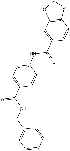 N-{4-[(benzylamino)carbonyl]phenyl}-1,3-benzodioxole-5-carboxamide 구조식 이미지