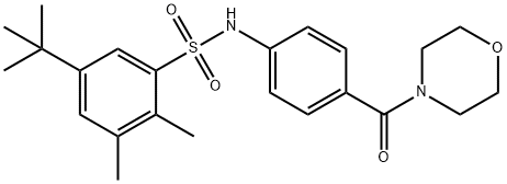 5-tert-butyl-2,3-dimethyl-N-[4-(4-morpholinylcarbonyl)phenyl]benzenesulfonamide Structure