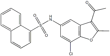 N-(3-acetyl-7-chloro-2-methyl-1-benzofuran-5-yl)-1-naphthalenesulfonamide 구조식 이미지