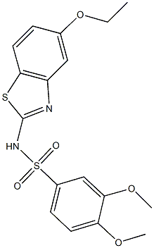 N-(5-ethoxy-1,3-benzothiazol-2-yl)-3,4-dimethoxybenzenesulfonamide 구조식 이미지