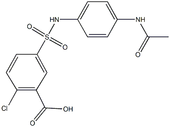 5-{[4-(acetylamino)anilino]sulfonyl}-2-chlorobenzoic acid 구조식 이미지