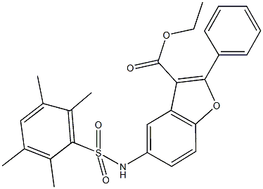 ethyl 2-phenyl-5-{[(2,3,5,6-tetramethylphenyl)sulfonyl]amino}-1-benzofuran-3-carboxylate Structure