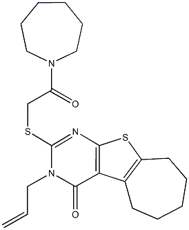 3-allyl-2-{[2-(1-azepanyl)-2-oxoethyl]sulfanyl}-3,5,6,7,8,9-hexahydro-4H-cyclohepta[4,5]thieno[2,3-d]pyrimidin-4-one Structure