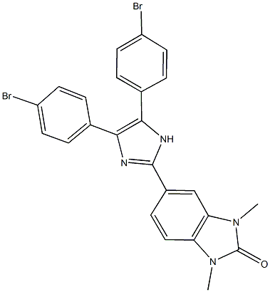 5-[4,5-bis(4-bromophenyl)-1H-imidazol-2-yl]-1,3-dimethyl-1,3-dihydro-2H-benzimidazol-2-one Structure