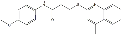 N-(4-methoxyphenyl)-3-[(4-methyl-2-quinolinyl)sulfanyl]propanamide 구조식 이미지