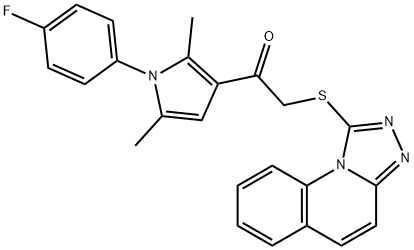 1-[1-(4-fluorophenyl)-2,5-dimethyl-1H-pyrrol-3-yl]-2-([1,2,4]triazolo[4,3-a]quinolin-1-ylsulfanyl)ethanone 구조식 이미지