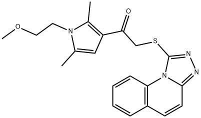 1-[1-(2-methoxyethyl)-2,5-dimethyl-1H-pyrrol-3-yl]-2-([1,2,4]triazolo[4,3-a]quinolin-1-ylsulfanyl)ethanone 구조식 이미지