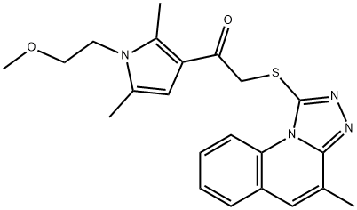 1-[1-(2-methoxyethyl)-2,5-dimethyl-1H-pyrrol-3-yl]-2-[(4-methyl[1,2,4]triazolo[4,3-a]quinolin-1-yl)sulfanyl]ethanone Structure