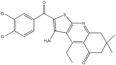 3-amino-2-(3,4-dichlorobenzoyl)-4-ethyl-7,7-dimethyl-7,8-dihydrothieno[2,3-b]quinolin-5(6H)-one Structure