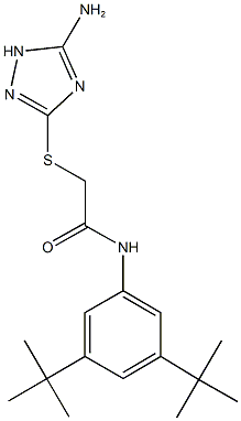 2-[(5-amino-1H-1,2,4-triazol-3-yl)sulfanyl]-N-(3,5-ditert-butylphenyl)acetamide 구조식 이미지