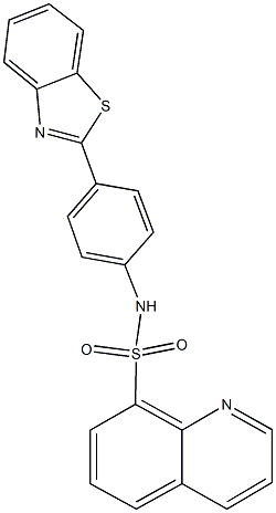 N-[4-(1,3-benzothiazol-2-yl)phenyl]-8-quinolinesulfonamide 구조식 이미지