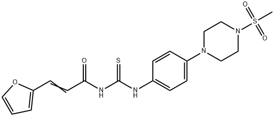 N-[3-(2-furyl)acryloyl]-N'-{4-[4-(methylsulfonyl)-1-piperazinyl]phenyl}thiourea Structure