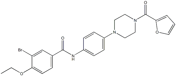 3-bromo-4-ethoxy-N-{4-[4-(2-furoyl)-1-piperazinyl]phenyl}benzamide 구조식 이미지