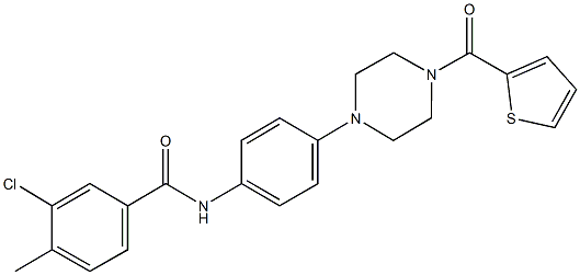 3-chloro-4-methyl-N-{4-[4-(2-thienylcarbonyl)-1-piperazinyl]phenyl}benzamide Structure