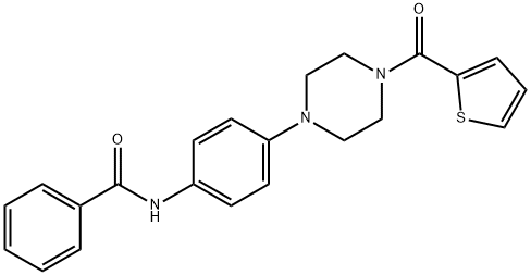 N-{4-[4-(2-thienylcarbonyl)-1-piperazinyl]phenyl}benzamide 구조식 이미지