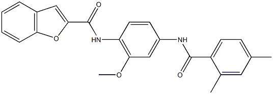 N-{4-[(2,4-dimethylbenzoyl)amino]-2-methoxyphenyl}-1-benzofuran-2-carboxamide Structure