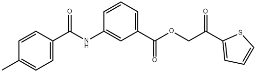 2-oxo-2-(2-thienyl)ethyl 3-[(4-methylbenzoyl)amino]benzoate 구조식 이미지