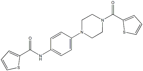 N-{4-[4-(2-thienylcarbonyl)-1-piperazinyl]phenyl}-2-thiophenecarboxamide 구조식 이미지