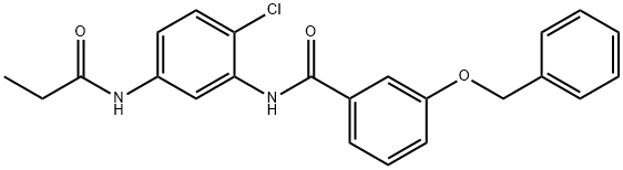 3-(benzyloxy)-N-[2-chloro-5-(propionylamino)phenyl]benzamide 구조식 이미지