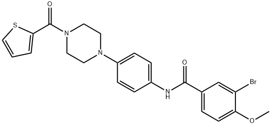 3-bromo-4-methoxy-N-{4-[4-(2-thienylcarbonyl)-1-piperazinyl]phenyl}benzamide 구조식 이미지