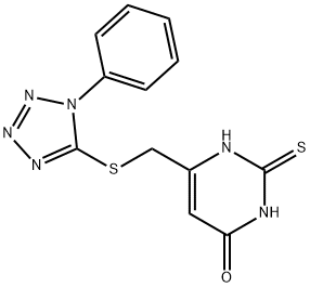 2-mercapto-6-{[(1-phenyl-1H-tetraazol-5-yl)thio]methyl}-4-pyrimidinol Structure
