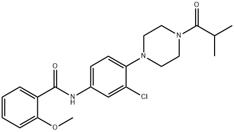 N-[3-chloro-4-(4-isobutyryl-1-piperazinyl)phenyl]-2-methoxybenzamide 구조식 이미지