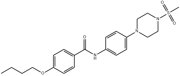 4-butoxy-N-{4-[4-(methylsulfonyl)-1-piperazinyl]phenyl}benzamide 구조식 이미지