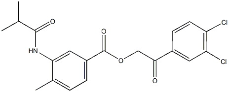 2-(3,4-dichlorophenyl)-2-oxoethyl 3-(isobutyrylamino)-4-methylbenzoate Structure