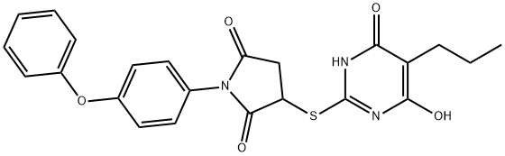 3-[(4,6-dihydroxy-5-propyl-2-pyrimidinyl)thio]-1-(4-phenoxyphenyl)-2,5-pyrrolidinedione Structure