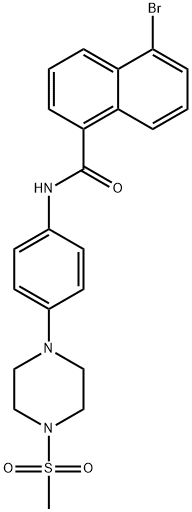 5-bromo-N-{4-[4-(methylsulfonyl)-1-piperazinyl]phenyl}-1-naphthamide 구조식 이미지