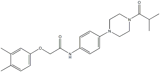 2-(3,4-dimethylphenoxy)-N-[4-(4-isobutyryl-1-piperazinyl)phenyl]acetamide 구조식 이미지