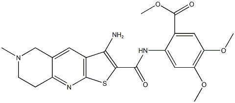 methyl 2-{[(3-amino-6-methyl-5,6,7,8-tetrahydrothieno[2,3-b][1,6]naphthyridin-2-yl)carbonyl]amino}-4,5-dimethoxybenzoate 구조식 이미지