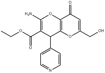 ethyl 2-amino-6-(hydroxymethyl)-8-oxo-4-(4-pyridinyl)-4,8-dihydropyrano[3,2-b]pyran-3-carboxylate Structure