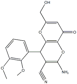 2-amino-4-(2,3-dimethoxyphenyl)-6-(hydroxymethyl)-8-oxo-4,8-dihydropyrano[3,2-b]pyran-3-carbonitrile 구조식 이미지