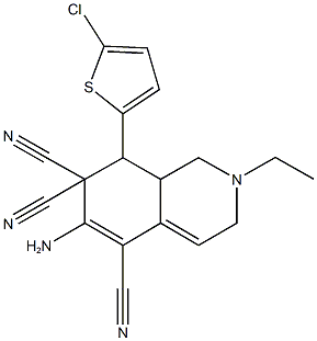 6-amino-8-(5-chloro-2-thienyl)-2-ethyl-2,3,8,8a-tetrahydro-5,7,7(1H)-isoquinolinetricarbonitrile Structure