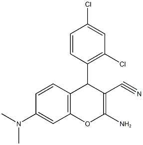 2-amino-4-(2,4-dichlorophenyl)-7-(dimethylamino)-4H-chromene-3-carbonitrile 구조식 이미지