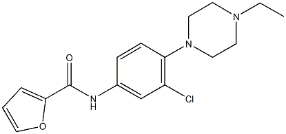 N-[3-chloro-4-(4-ethyl-1-piperazinyl)phenyl]-2-furamide Structure