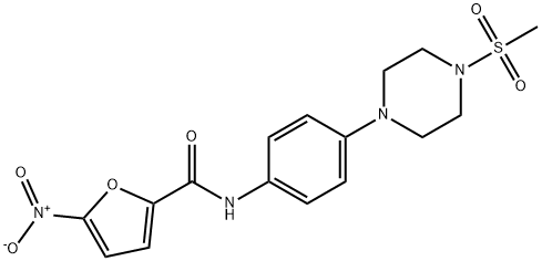 5-nitro-N-{4-[4-(methylsulfonyl)-1-piperazinyl]phenyl}-2-furamide 구조식 이미지