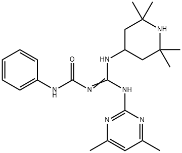 N-{[(4,6-dimethyl-2-pyrimidinyl)amino][(2,2,6,6-tetramethyl-4-piperidinyl)amino]methylene}-N'-phenylurea Structure