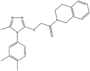 2-(3,4-dihydro-2(1H)-isoquinolinyl)-2-oxoethyl 4-(3,4-dimethylphenyl)-5-methyl-4H-1,2,4-triazol-3-yl sulfide Structure