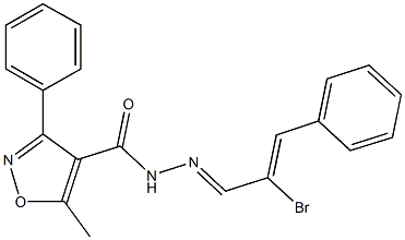 N'-(2-bromo-3-phenyl-2-propenylidene)-5-methyl-3-phenyl-4-isoxazolecarbohydrazide Structure