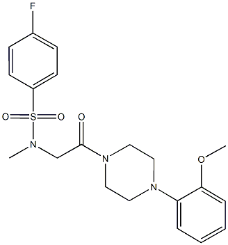 4-fluoro-N-{2-[4-(2-methoxyphenyl)-1-piperazinyl]-2-oxoethyl}-N-methylbenzenesulfonamide 구조식 이미지