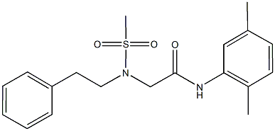 N-(2,5-dimethylphenyl)-2-[(methylsulfonyl)(2-phenylethyl)amino]acetamide 구조식 이미지