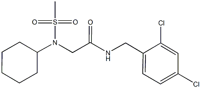 2-[cyclohexyl(methylsulfonyl)amino]-N-(2,4-dichlorobenzyl)acetamide Structure