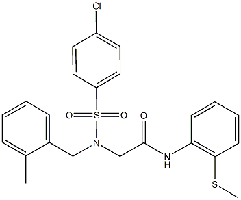 2-[[(4-chlorophenyl)sulfonyl](2-methylbenzyl)amino]-N-[2-(methylsulfanyl)phenyl]acetamide 구조식 이미지