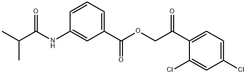 2-(2,4-dichlorophenyl)-2-oxoethyl 3-(isobutyrylamino)benzoate Structure