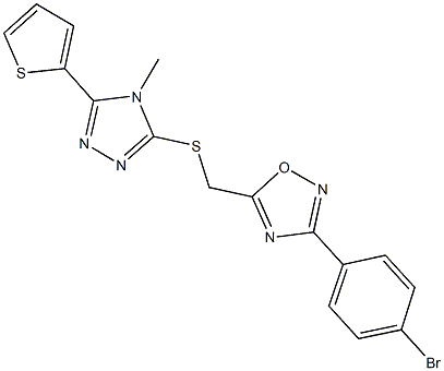 [3-(4-bromophenyl)-1,2,4-oxadiazol-5-yl]methyl 4-methyl-5-(2-thienyl)-4H-1,2,4-triazol-3-yl sulfide Structure