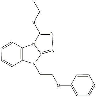 2-[3-(ethylsulfanyl)-9H-[1,2,4]triazolo[4,3-a]benzimidazol-9-yl]ethyl phenyl ether 구조식 이미지